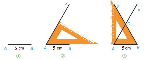 Vẽ hình theo các yêu cầu sau: Hình tam giác đều có cạnh bằng 5 cm (ảnh 1)