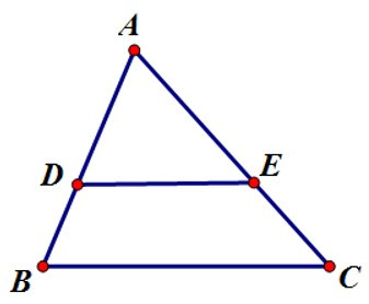 Trắc nghiệm Định lý đảo và hệ quả của định lý Ta-let có đáp án – Toán lớp 8 (ảnh 2)