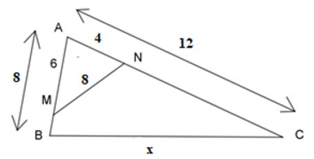 Trắc nghiệm Trường hợp đồng dạng thứ hai của tam giác có đáp án - Toán 8 (ảnh 17)