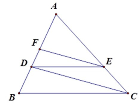 Trắc nghiệm Định lý đảo và hệ quả của định lý Ta-let có đáp án – Toán lớp 8 (ảnh 22)