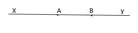 Cho đường thẳng xy. Vẽ hai điểm A, B nằm trên đường thẳng xy (ảnh 1)