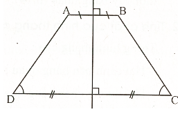 Hãy chỉ ra trục đối xứng của hình thang cân (ảnh 1)