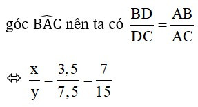Trắc nghiệm Tính hóa học đàng phân giác của tam giác sở hữu đáp án – Toán lớp 8 (ảnh 5)