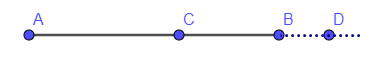 Lấy các điểm A, B, C, D phân biệt và thẳng hàng theo thứ tự (ảnh 1)