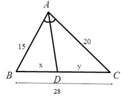 Trắc nghiệm Tính chất đường phân giác của tam giác có đáp án – Toán lớp 8 (ảnh 47)