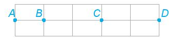 Cho bốn điểm A, B, C và D như hình vẽ sau. Hãy nêu tất cả các bộ ba điểm thẳng hàng (ảnh 1)