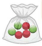 Một túi có 3 quả bóng màu đỏ và 3 quả bóng màu xanh có cùng kích thước (ảnh 1)
