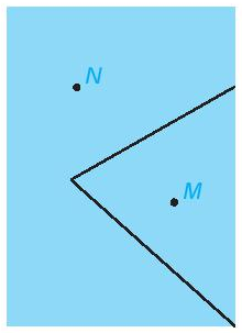 Trên tờ giấy màu A4, em xác định hai điểm M, N rồi dùng kéo cắt rời một góc (ảnh 1)