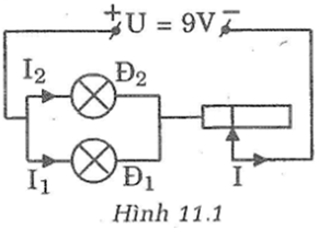 Hai bóng đèn có cùng hiệu điện thế định mức là U1 = 6V (ảnh 1)