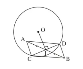 Cho đường tròn (O), điểm A nằm bên trong đường tròn (ảnh 1)