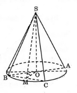 Cắt hình nón đỉnh S bởi mặt phẳng đi qua trục ta được một tam giác vuông cân (ảnh 1)