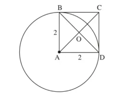 Cho hình vuông ABCD, O là giao điểm của hai đường chéo (ảnh 1)