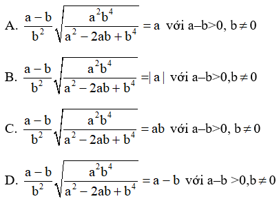 Trắc nghiệm Rút gọn biểu thức chứa căn thức bậc hai có đáp án – Toán lớp 9 (ảnh 6)