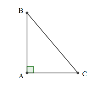 Cho tam giác ABC vuông tại A (ảnh 1)