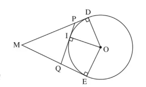 Cho đường tròn (O), điểm M nằm bên ngoài đường tròn (ảnh 1)