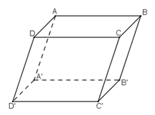 Cho hình hộp ABCD.A'B'C'D' biết A = (1; 0; 1), B = (2; 1; 2), D = (1; –1; 1), C' = (4; 5; –5) (ảnh 1)