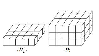Có thể chia (H) thành bao nhiêu khối hộp chữ nhật bằng (H2) (ảnh 1)