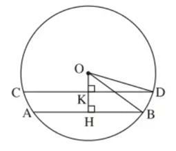 Cho đường tròn tâm O bán kính 25cm (ảnh 1)