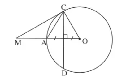 Cho đường tròn (O) đường kính AB (ảnh 1)