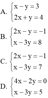 Trắc nghiệm Hệ hai phương trình bậc nhất hai ẩn có đáp án – Toán lớp 9 (ảnh 7)