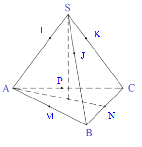 Hình chóp S.ABC có một mặt cầu tiếp xúc với các cạnh bên SA, SB, SC (ảnh 1)