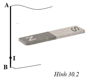 Một đoạn dây dẫn thẳng AB được đặt ở gần đầu của thanh nam châm thẳng (ảnh 1)