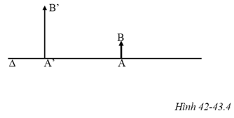 Trên hình 42 – 43.4 cho biết Δ là trục chính của một thấu kính, AB là vật sáng, A'B' là ảnh của AB (ảnh 1)