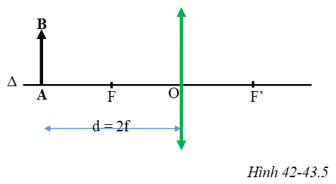 Vật sáng AB có độ cao h được đặt vuông góc trước một thấu kính hội tụ tiêu cự f (ảnh 1)