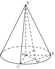 Một hình nón có đường cao h = 20cm, bán kính đáy r = 25cm (ảnh 1)