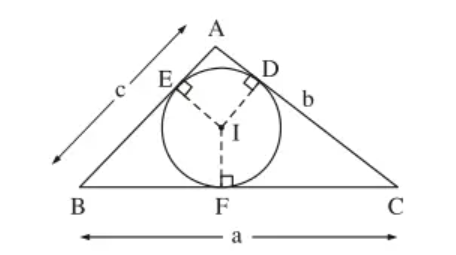 Cho đường tròn (I) nội tiếp tam giác ABC (ảnh 1)