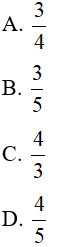 Trắc nghiệm Tỉ số lượng giác của góc nhọn và Bảng lượng giác có đáp án - Toán lớp 9 (ảnh 11)