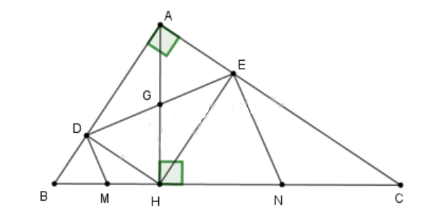 Cho tam giác ABC vuông tại A (ảnh 1)