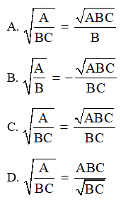 Trắc nghiệm Biến đổi đơn giản biểu thức chứa căn thức bậc hai có đáp án – Toán lớp 9 (ảnh 4)