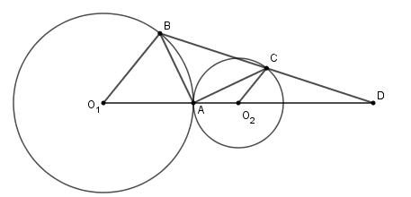 Trắc nghiệm Vị trí tương đối của hai đường tròn có đáp án – Toán lớp 9 (ảnh 11)