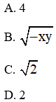 Trắc nghiệm Biến đổi đơn giản biểu thức chứa căn thức bậc hai có đáp án – Toán lớp 9 (ảnh 3)