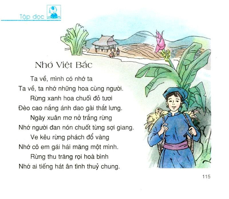 Tập đọc: Nhớ Việt Bắc lớp 3 trang 116 (ảnh 1)