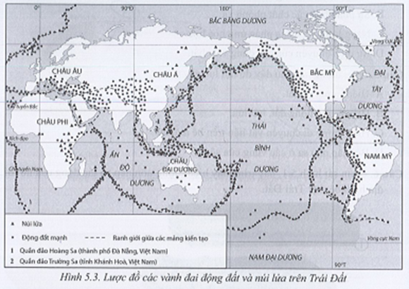 Sách bài tập Địa lí 10 Bài 5: Thạch quyển. Nội lực và tác động của nội lực đến địa hình bề mặt Trái Đất - Cánh diều (ảnh 1)