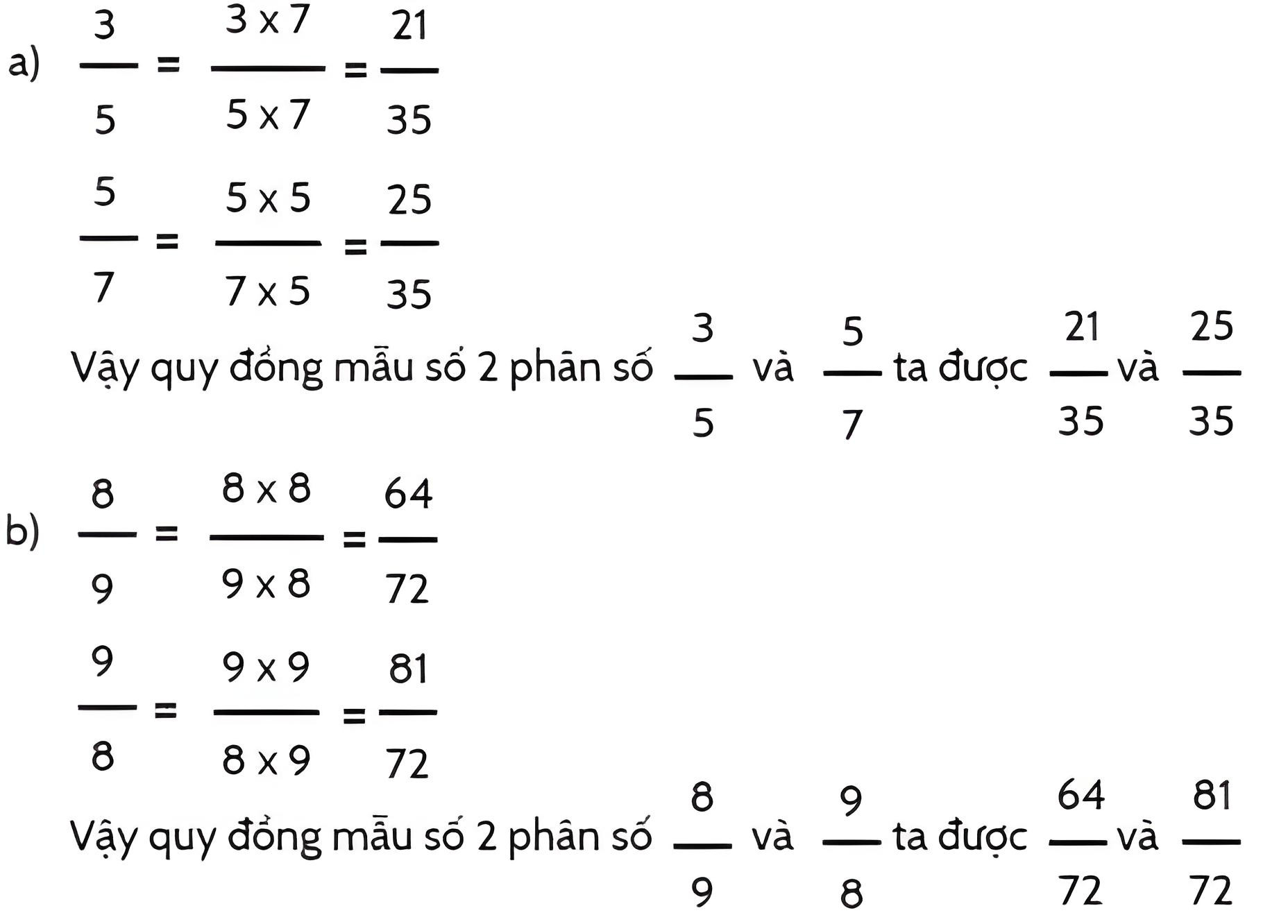 50 bài tập Quy đồng mẫu số các phân số lớp 4 và cách giải (ảnh 1)