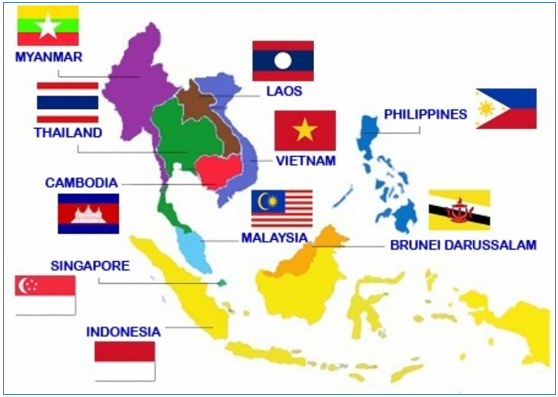 Lý thuyết Đông Nam Á – Hiệp hội các nước Đông Nam Á ( ASEAN) | Địa lí lớp 11 (ảnh 1)