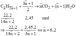Hỗn hợp M chứa hai ankan kế tiếp nhau trong dãy đồng đẳng. Để đốt cháy hoàn toàn 22,20  (ảnh 1)