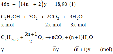 Hỗn hợp X chứa ancol etylic (C2H5OH) và hai ankan kế tiếp nhau trong dãy đồng đẳng (ảnh 1)