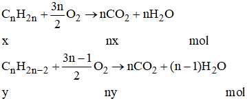 Hỗn hợp khí A chứa hiđro, một anken và một ankin. Đốt cháy hoàn toàn 90 ml A  (ảnh 1)