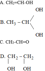Cho axetilen phản ứng cộng với nước, xúc tác là HgSO4 và H2SO4  (ảnh 1)