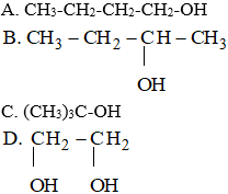Trong các ancol dưới đây, chất nào không bị oxi hóa bởi CuO  (ảnh 1)