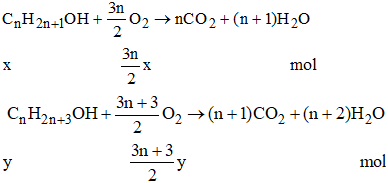 Hỗn hợp M chứa hai ancol no, đơn chức, mạch hở kế tiếp nhau trong dãy đồng đẳng (ảnh 1)