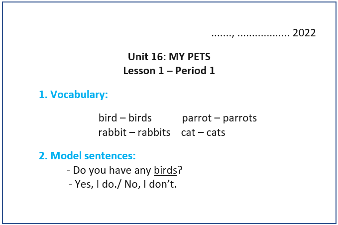 Giáo án Tiếng Anh lớp 3 Unit 16 (Global Success 2023): My pets (ảnh 1)