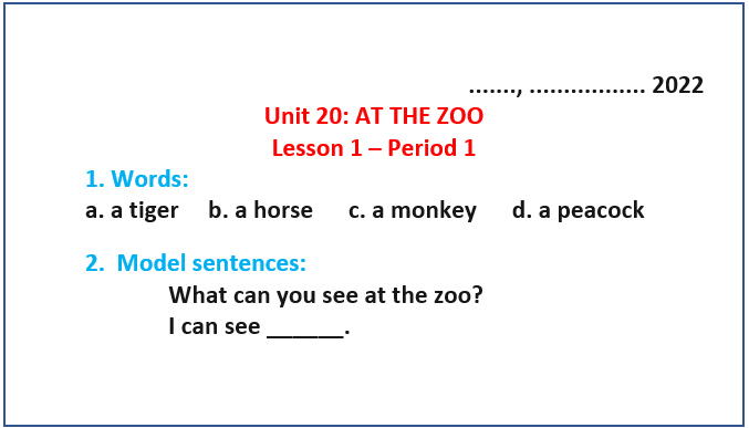 Giáo án Tiếng Anh lớp 3 Unit 20 (Global Success 2023): At the zoo (ảnh 1)
