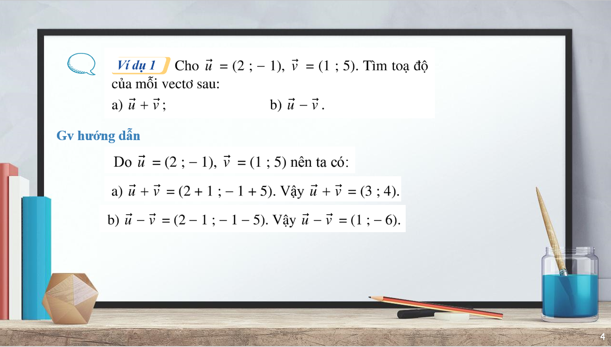 Giáo án điện tử Biểu thức tọa độ của các phép toán vectơ | Bài giảng PPT Toán 10 Cánh diều (ảnh 1)