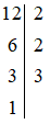 Viết số 12 thành tích của các thừa số nguyên tố (ảnh 1)