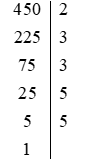 Phân tích số 450 ra thừa số nguyên tố (ảnh 1)